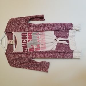 3/4 Length Sleeve Unicorn Shirt, kids size large (10)